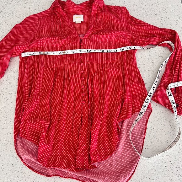 Anthropologie Maeve MATILDA polka dot long sleeve tunic blouse size S - Picture 8 of 8
